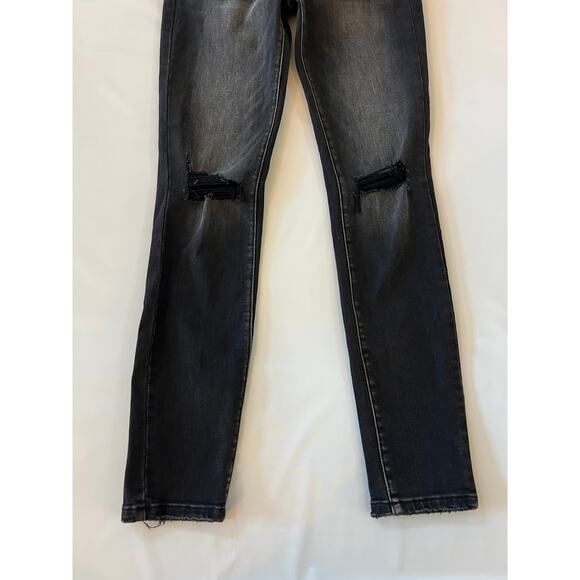 NWT Vervet Distressed High Rise Denim Skinny Jeans Womens 26 Black Grunge Edgy - Picture 13 of 15